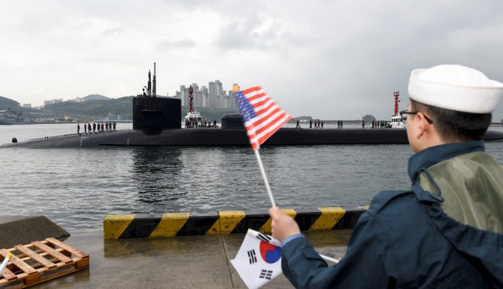 Submarino nuclear estadounidense llega a Corea del Sur 