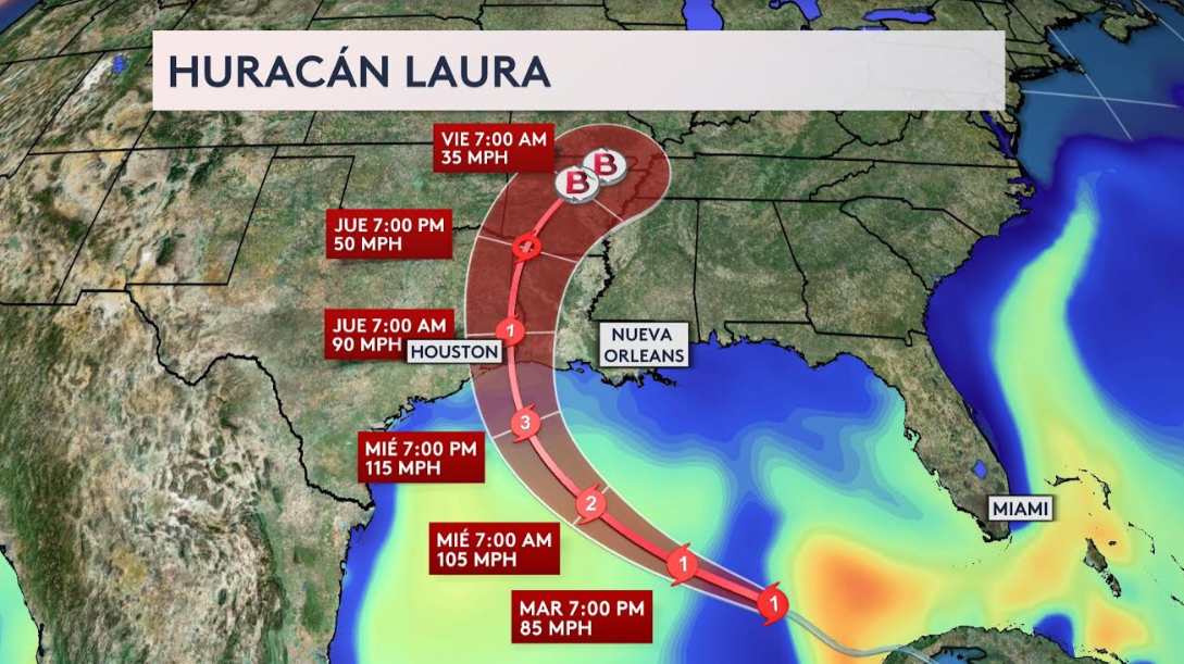 Potente tormenta tropical va camino a EE.UU., en forma del huracán “Laura” 