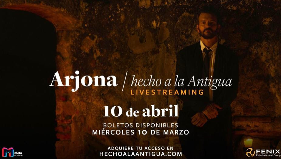 Arjona anuncia concierto streaming el 10 de abril, desde la Antigua Guatemala