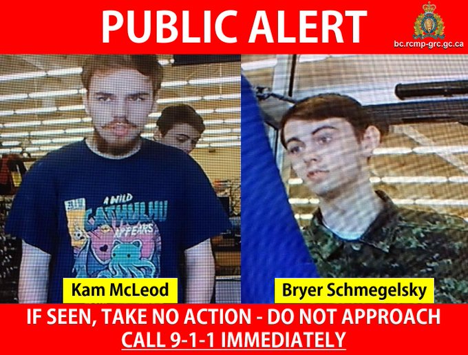 Buscan a dos jóvenes canadienses que serían los asesinos de pareja turistas en Canadá 