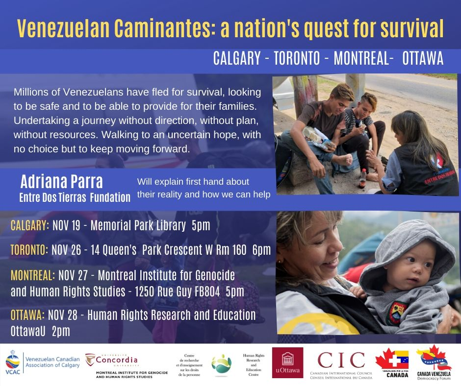 Visibilizando la tragedia del éxodo, venezolana busca apoyo en Canadá para los caminantes  