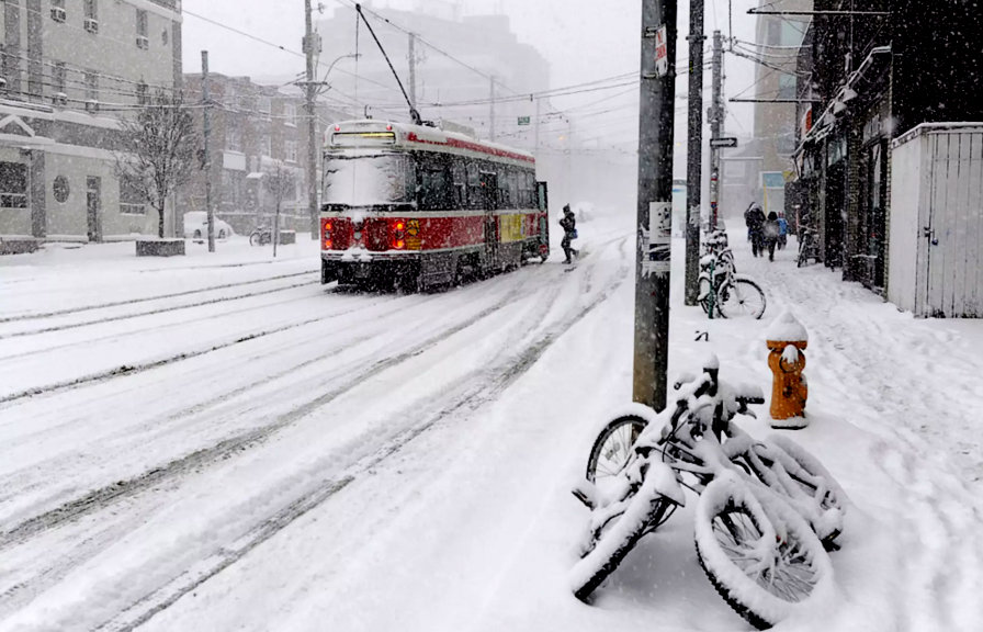 Con una fuerte nevada, se le adelantó el invierno a Toronto y sus alrededores 