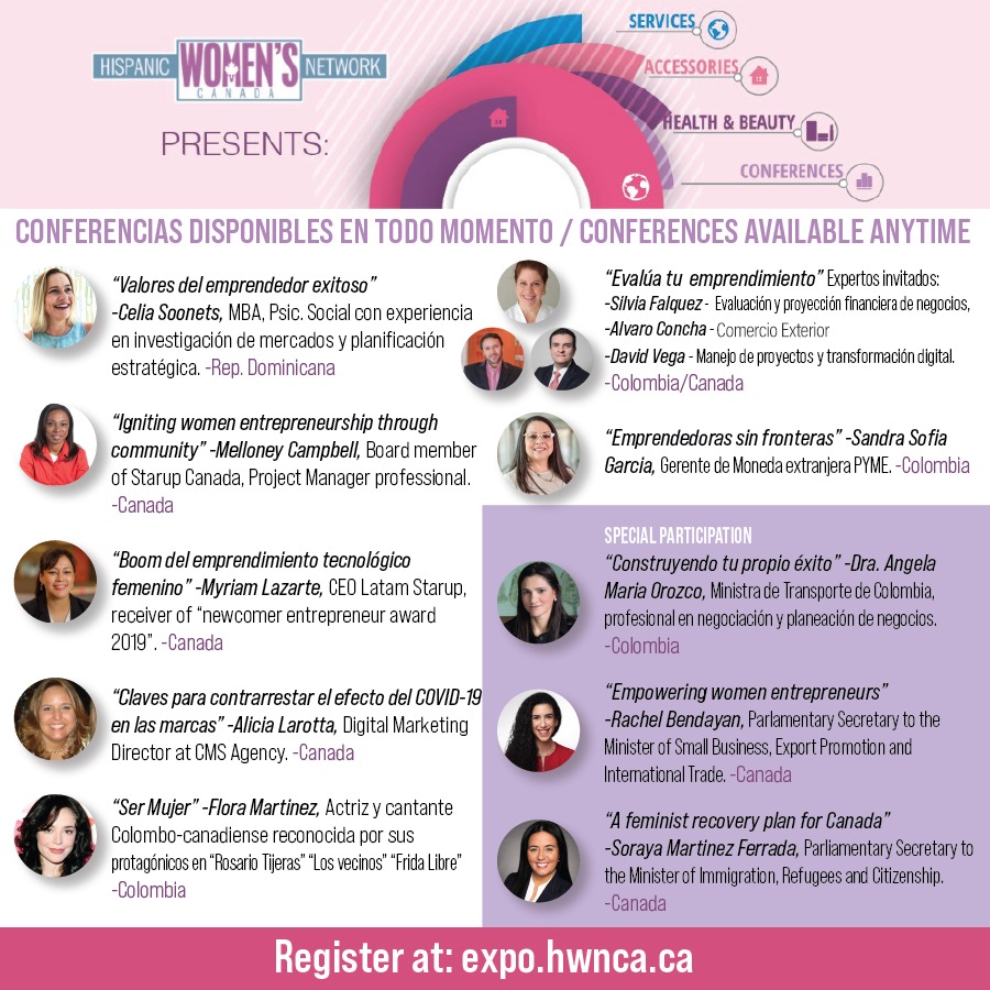 La Expo de las mujeres latinas en Canadá será virtual y con invitados internacionales 